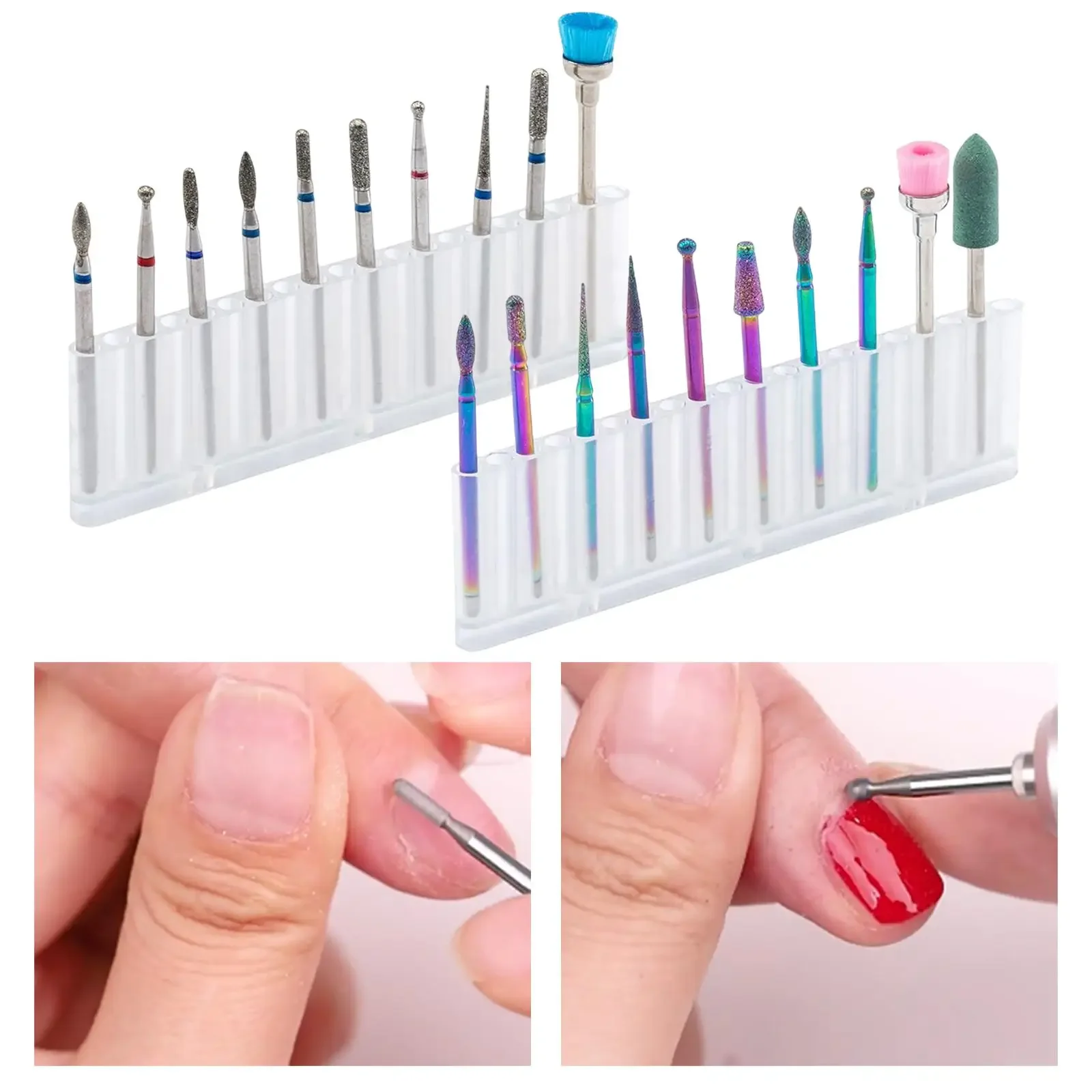 Набор сверл для ногтей, 10 шт., акриловый гель для ногтей, педикюр, пилочка для ногтей, салон