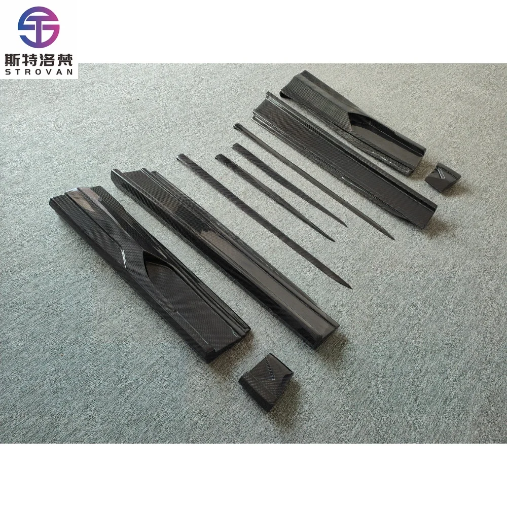 STLF 1016 Style Carbon Fiber Side Skirts with Spoiler Body Decoration Modification Suitable for 18-21 Lamborghinis URUS 4