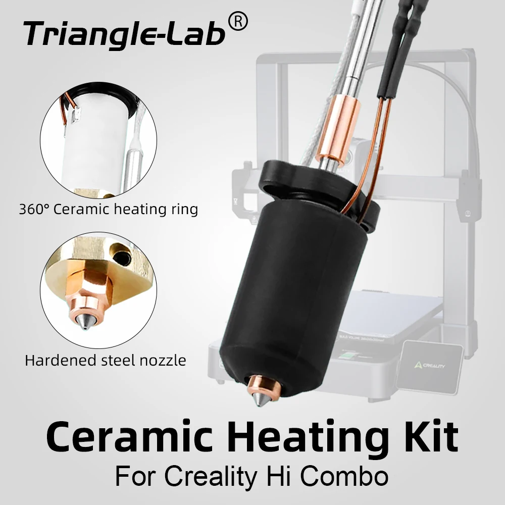 

Комплект Hotend Trianglelab для керамического нагревательного блока Creality Hi Combo 300 ° Цельнометаллическое сопло из закаленной стали с быстрой замены печати C