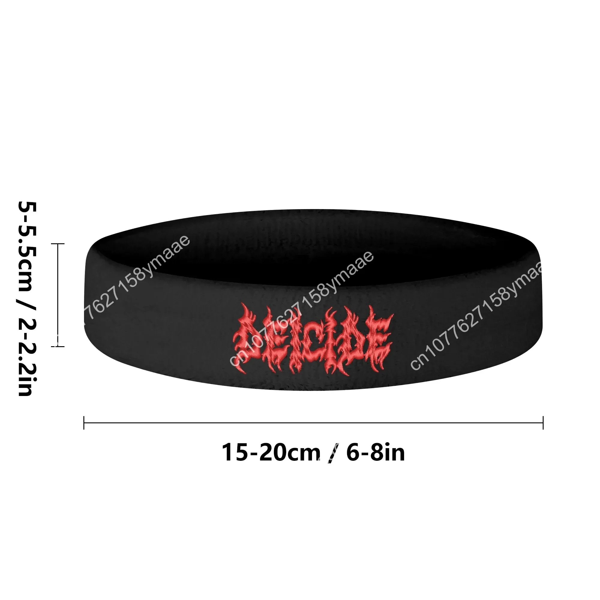 Deicide Band Fascia sportiva ricamata Fascia da uomo per donna Bandana Fitness Fascia per assorbire il sudore Nome fai da te, Nome della squadra e Colori