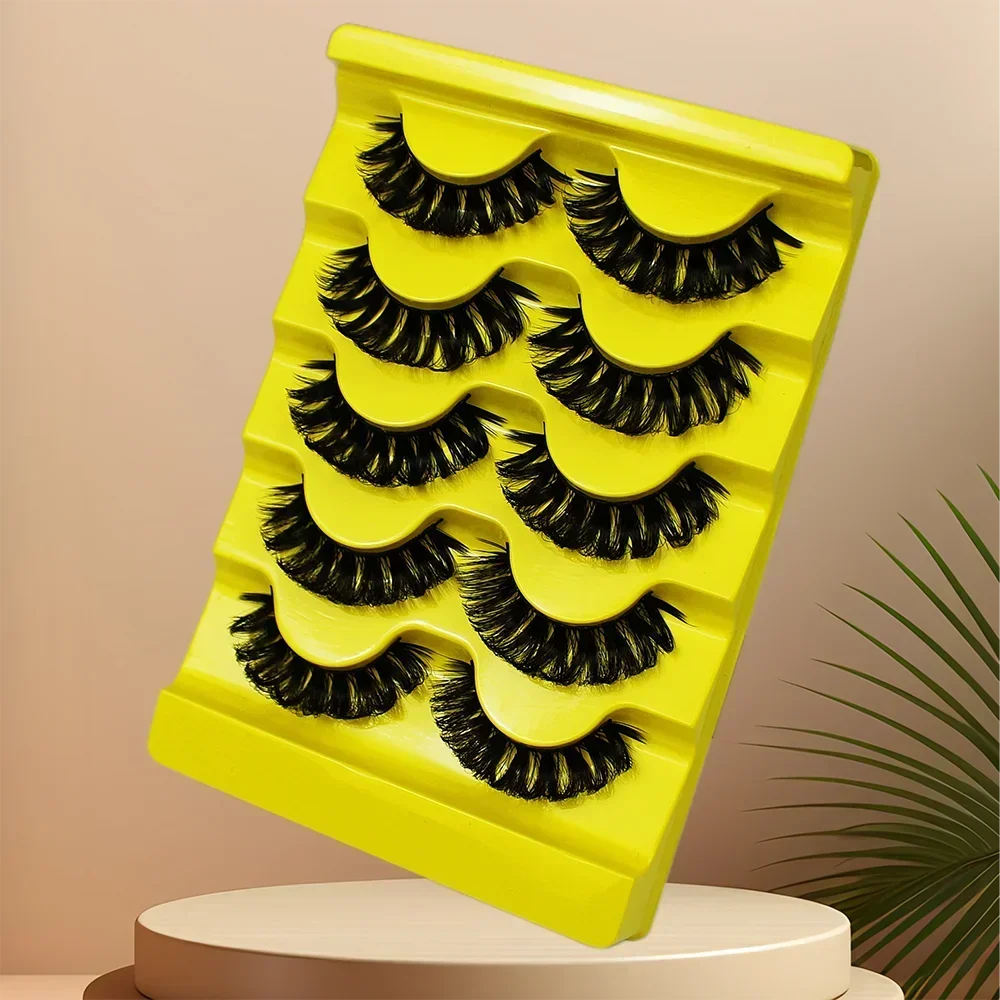 5 Pairs DD Curl Russian False Eyelashes 3D Mink Eyelashes Reusable Fluffy False Lashes eyelashes extensions