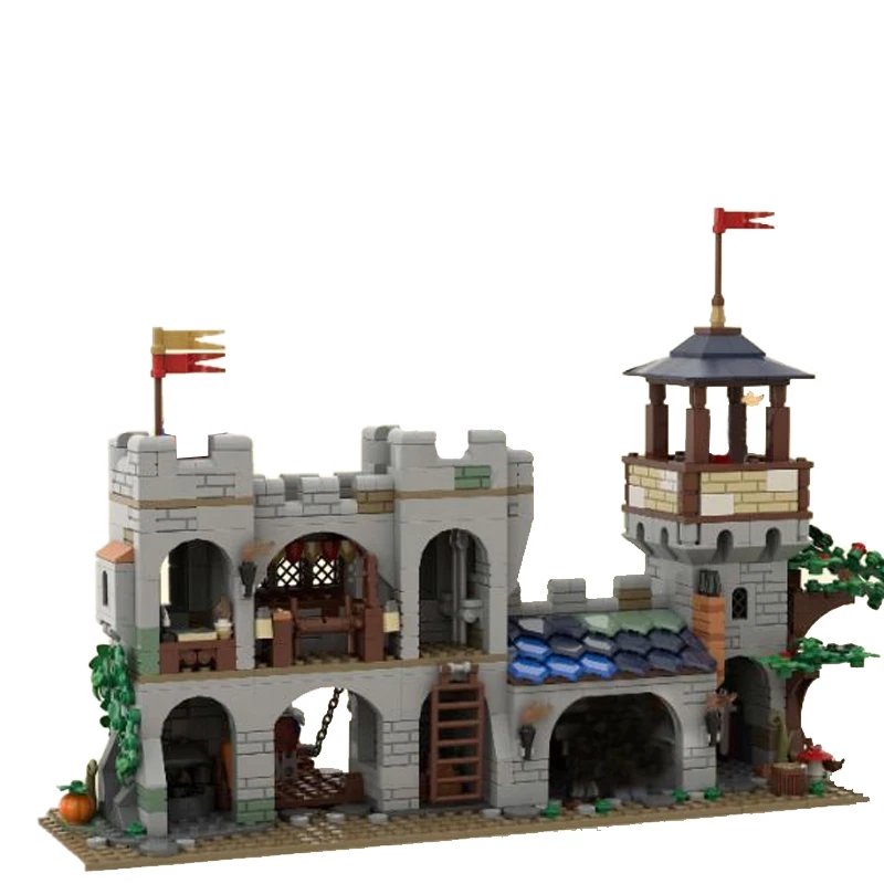 NEW 1156pcs European Medieval Street View Small Lion Knights' Castle creative ideas Retro childToy Gift buildingblocks MOC-10305