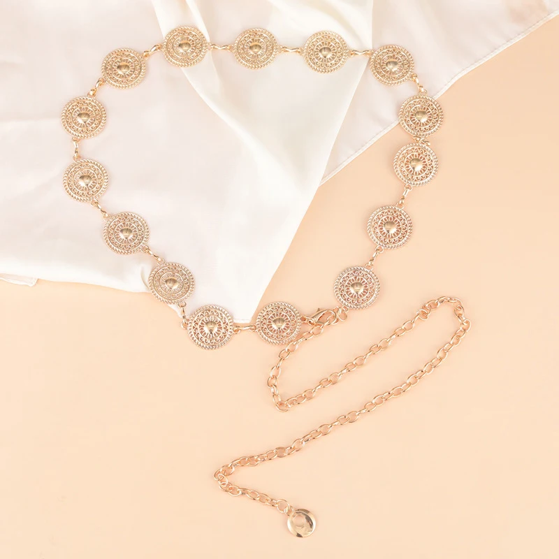 Vielseitiger, verstellbarer Taillengürtel im Bohemia-Stil, langer Taillengürtel, Kleid-Körperkette für Frauen und Mädchen, Vintage-Taillenkette mit durchbrochenem Muster – Detail 6