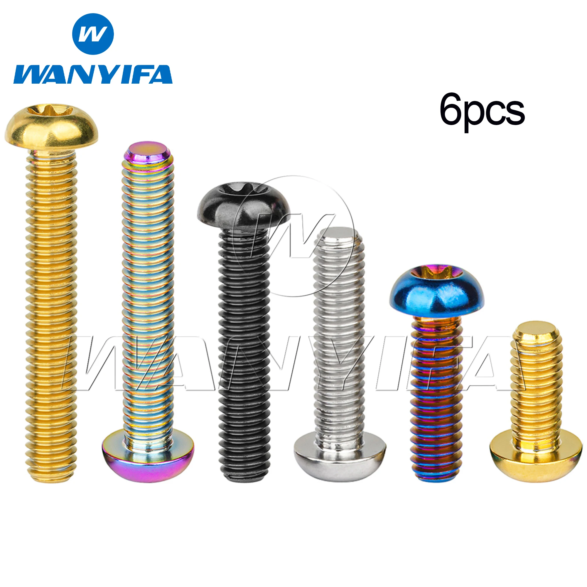 

Wanyifa 6pcs Titanium Bolts M6/M8x10 15 20 25 30 35mm Button Torx Head Screws for Bicycle Motorcycle Disc Brake Rotor Fixed Part