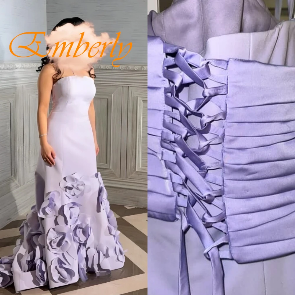 사용자 정의 절묘한 Strapless 스파게티 스트랩 민소매 이브닝 드레스 부드러운 새틴 레이스 위로 댄스 파티 드레스 럭셔리 파티 가운