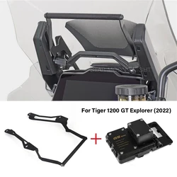 Soporte de navegación GPS para Tiger1200 Tiger 1200 GT EXPLORER 2022, soporte de teléfono inteligente para motocicleta, soporte de carga USB para teléfono móvil