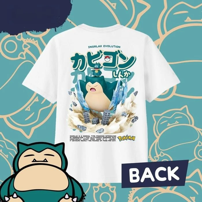 2025 الصيف بوكيمون أنيمي SNORLAX 100% القطن الخالص تي شيرت مطبوع الرجال Y2K Harajuku فضفاض عادية تنوعا قصيرة الأكمام #2