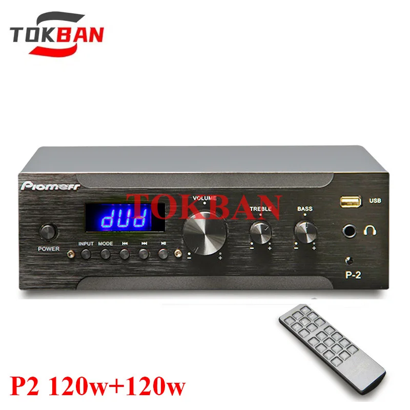

Tokban P2 Power Amplifier 120w*2 Optical Coaxial Bluetooth 5.2 Headphone Amp Subwoofer HIFI Stereo Amplifier Audio