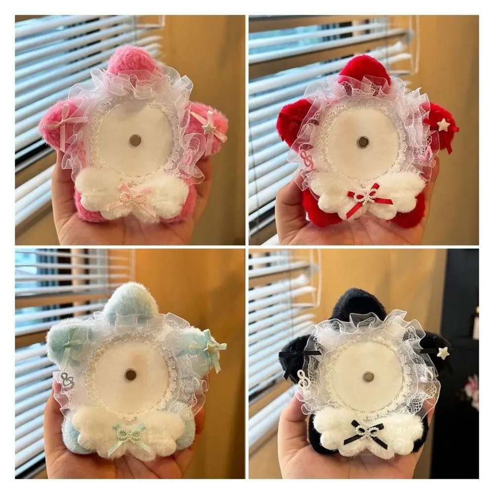 Soft Badge Holder Bow Star Ruffled Lace Trim Badge Display 55-75mm Size DIY Accessories Bag Decoration Fan Event Accessories