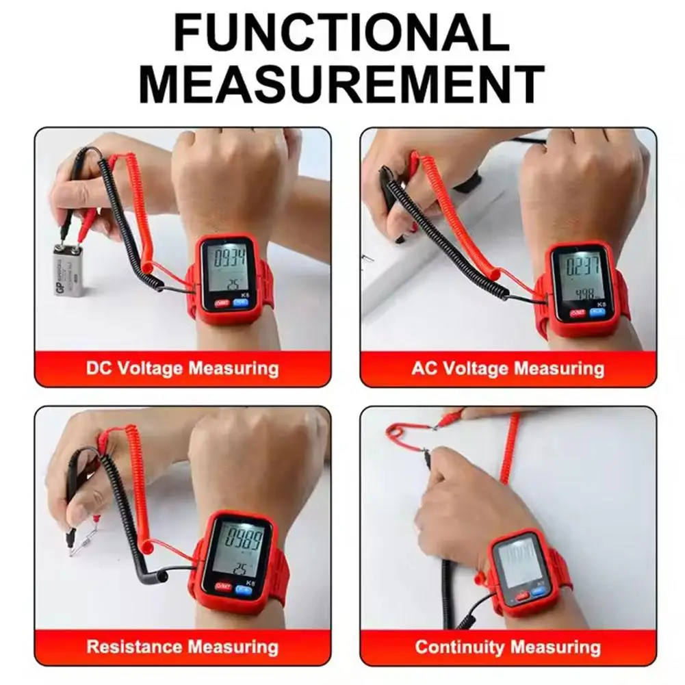 Mini Digital Watch Multimeter, High Precision Resistance & Continuity Tester, Rechargeable, Solves Bulky Tool Carrying/Inaccurat