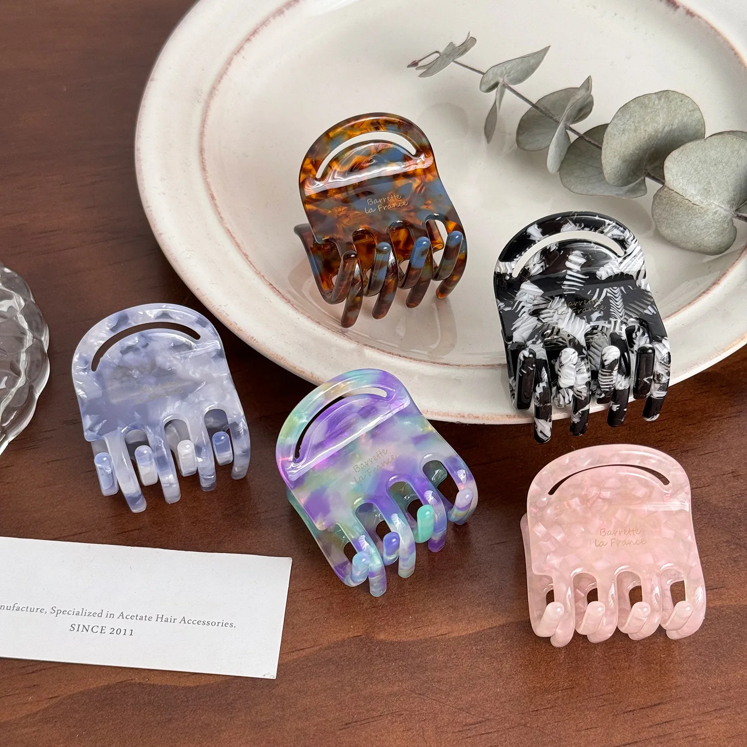 

Dowell Kids Acetate Mini Hair Claw Clips New Arrival Advanced Half-Up Hair Accessories for Children