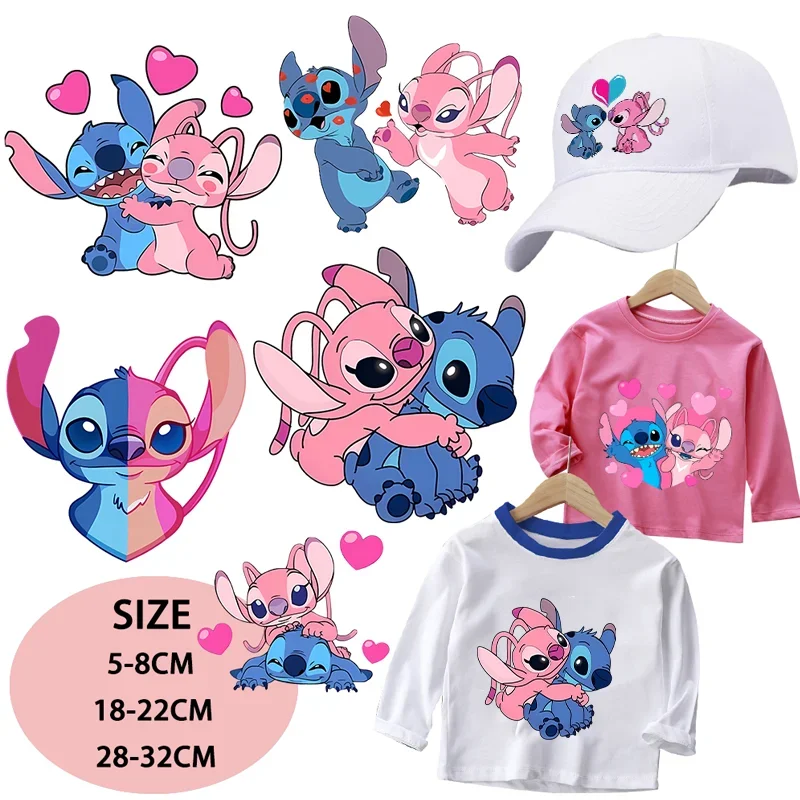 Lilo & Stitch Iron Heat Thermal Transfer Stickers Disney Anime Cartoon Character Pattern Print Home DIY Clothes Hats Party Gifts