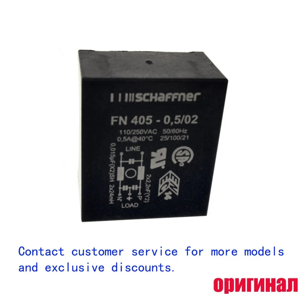 FN405-0.5-02 Schaffner 0.5A 250VAC Single Phase EMI Power Line Filter Through Hole