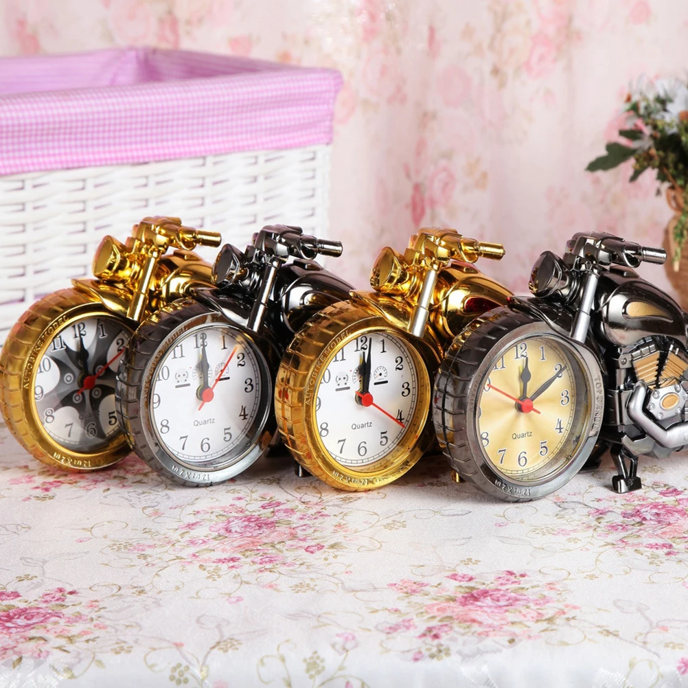 

Vintage Quartz Home Decor Unique Gift For Motorcycle Vintage Motorcycle Alarm Clock Clock Family (Gold)