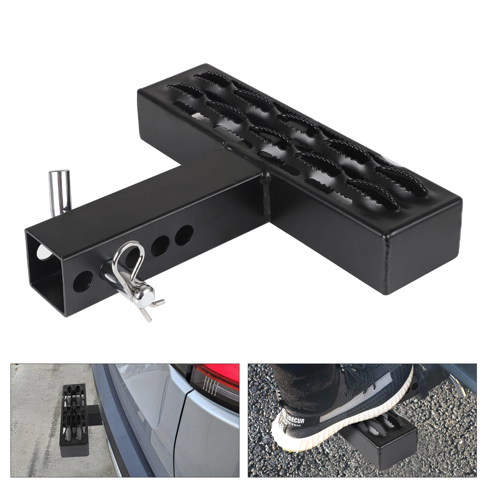 

Противоскользящие и ржавчивые ступеньки для буксировки бампера со штифтом подходят для 2-дюймовых приемников для автомобилей, внедорожников, грузовиков, пикапов, шаг сцепки 30 см