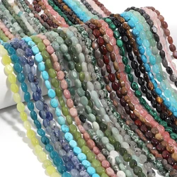 Oval Natural Stone Beads 8x6mm Agates Aventurines Tigereyes For DIY Necklace Earrings Bracelet Jewelry Making Accessories