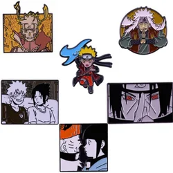 Anime Figure Naruto Alloy Badge Cool No Cardboard Packaging or With Packaging Pin Naruto Sasuke Kakashi Metal Brooch Toys Gift