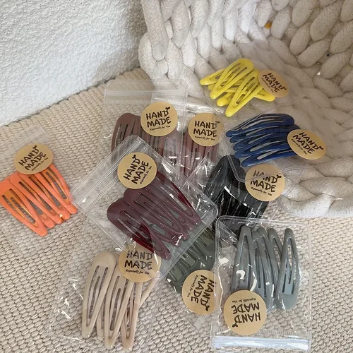 Imagen 2 del producto Pinzas BB pequeñas simples para el cabello, Clip lateral delicado para el cabello, horquillas de temperamento, Clip para la Cabeza trasera, tocado coreano, 5 unids/lote por bolsa