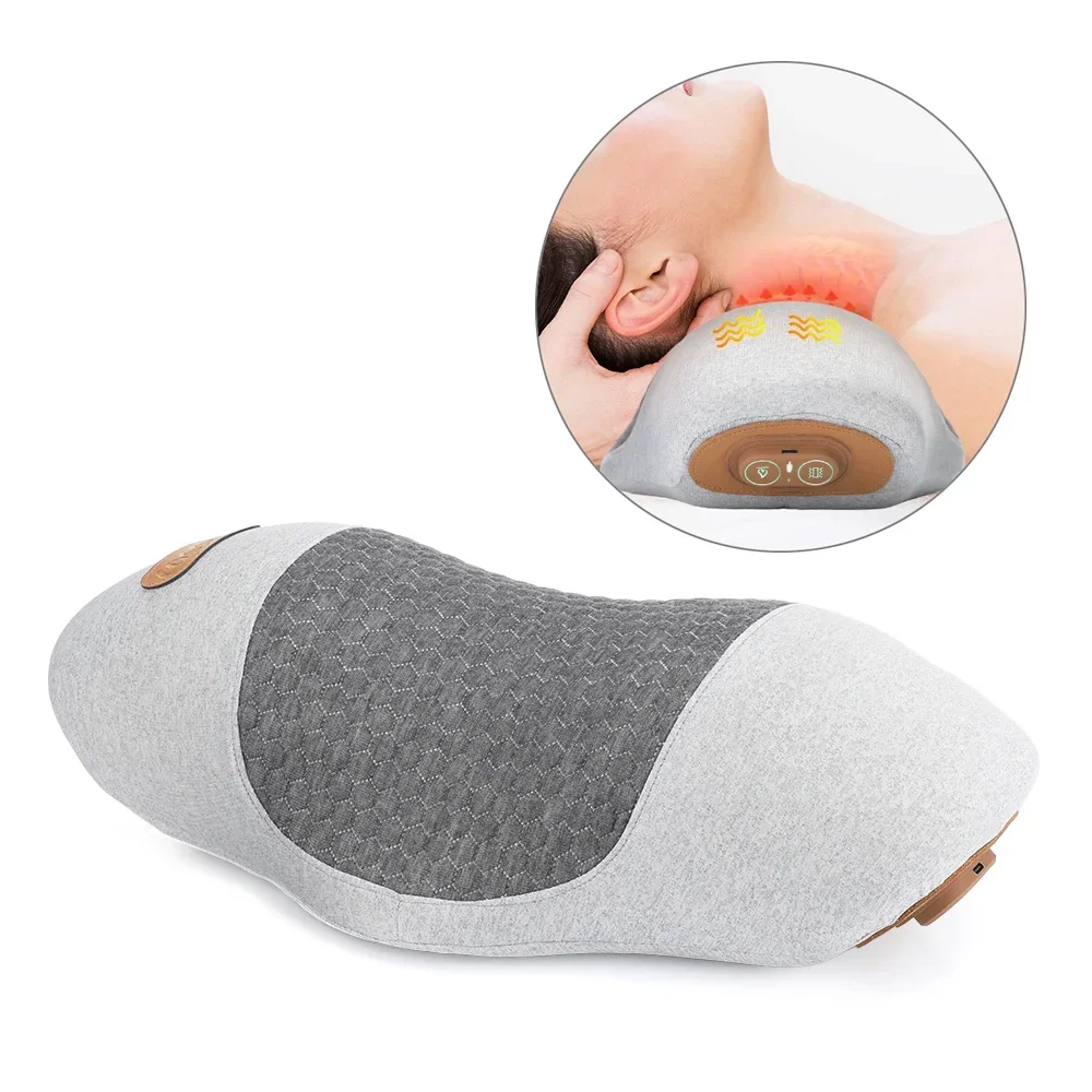Pain Relief Heating Cervical Spine Traction Neck Stretcher Electric Hot Compress Vibration Neck Massager Pillow