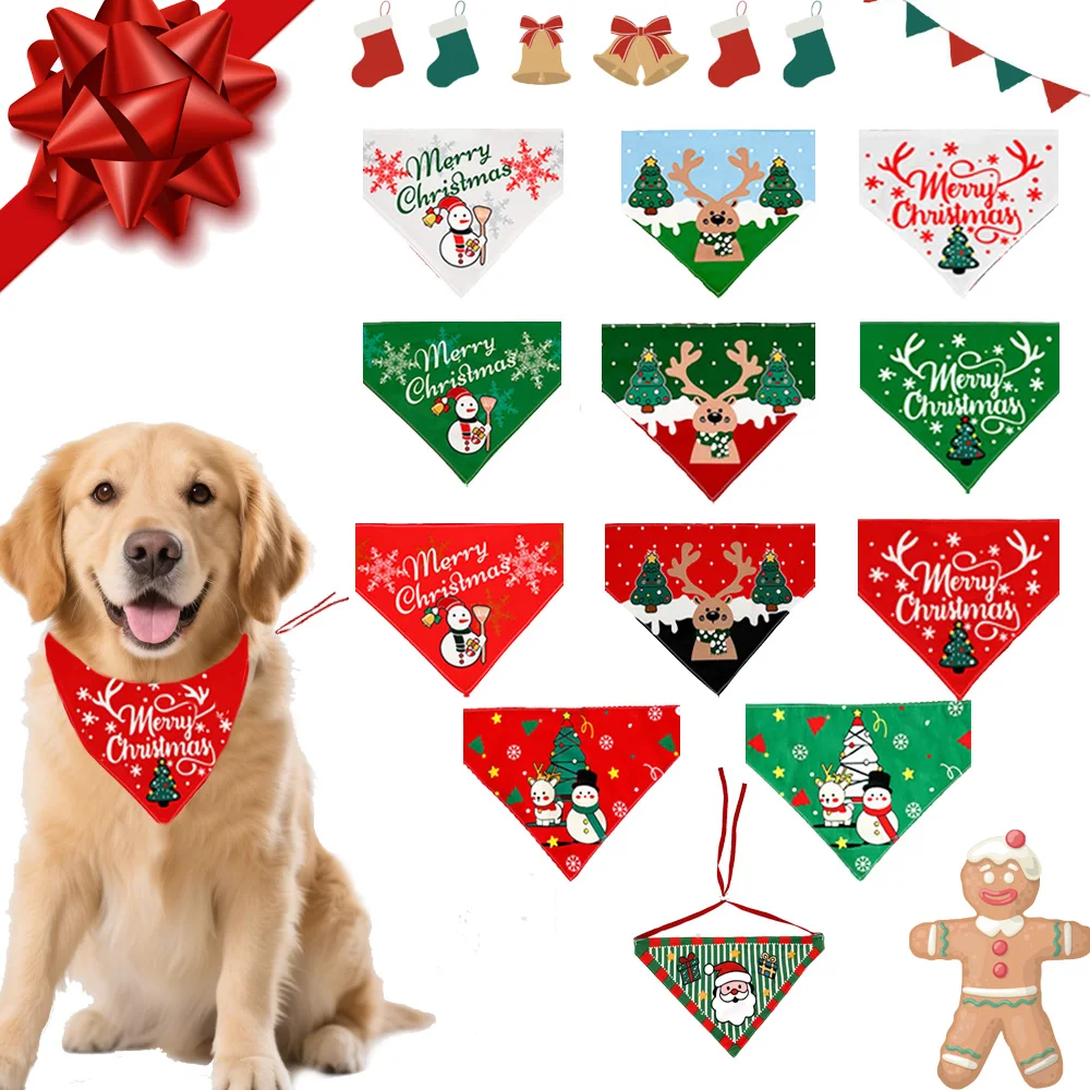 

Christmas Pet Scarf Dog Scarf Puppy Bibs Pet Accessories Christmas Pet Supplies Party Gifts