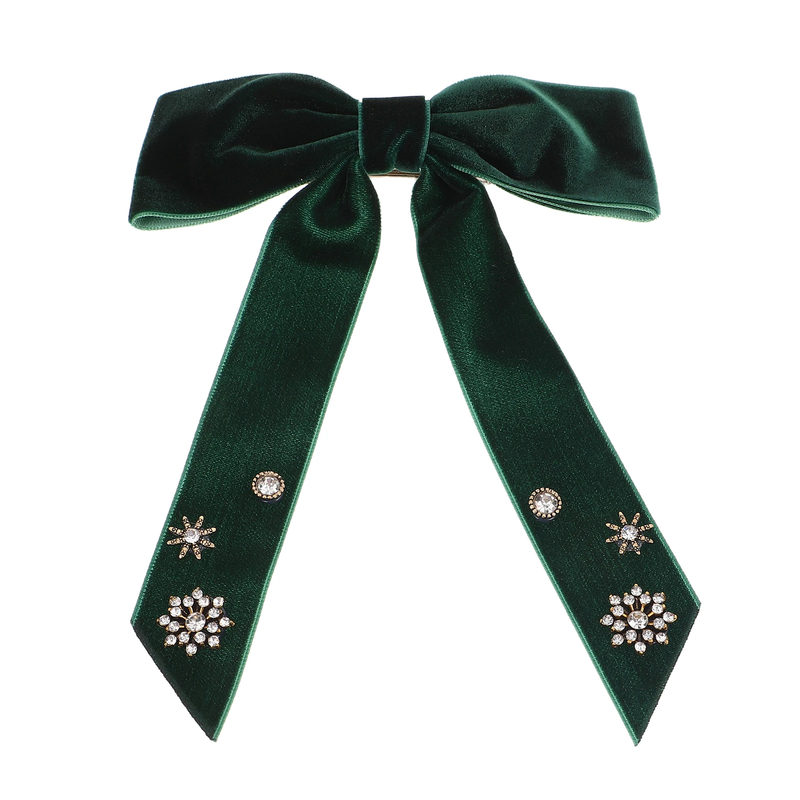 

Luxury Bow Hair Clip Rhinestone Snowflake Decorative Accessories Women Big Snap Clips Durable Stylish Spring Barrettes Long Bows