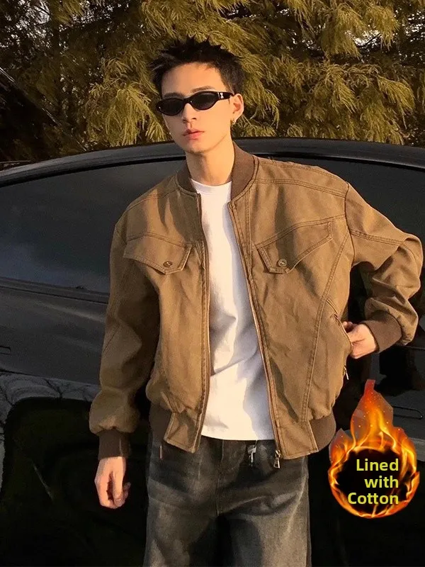 

Мужская куртка Browan ort Workwear: осенне-зимняя, утепленная хлопком, в американском ретро-стиле, молодежная, модная верхняя одежда
