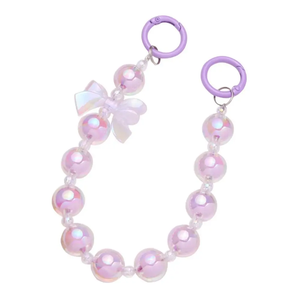 

Colorful Bow Beaded Bag Pendant Bead String Hanging Cord Bowknot Phone Strap Earphone Case Decoration Keychain Beaded Bag Chain