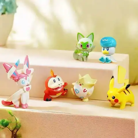 Ny Original Pokemon Anime Figur Modell Pikachu Sylveon Togepi Byggstensleksaker Heminredning Växt Krukväxt Blomma Tegelsten Leksak 8 best sales lboyu mikrotegelsten - №6