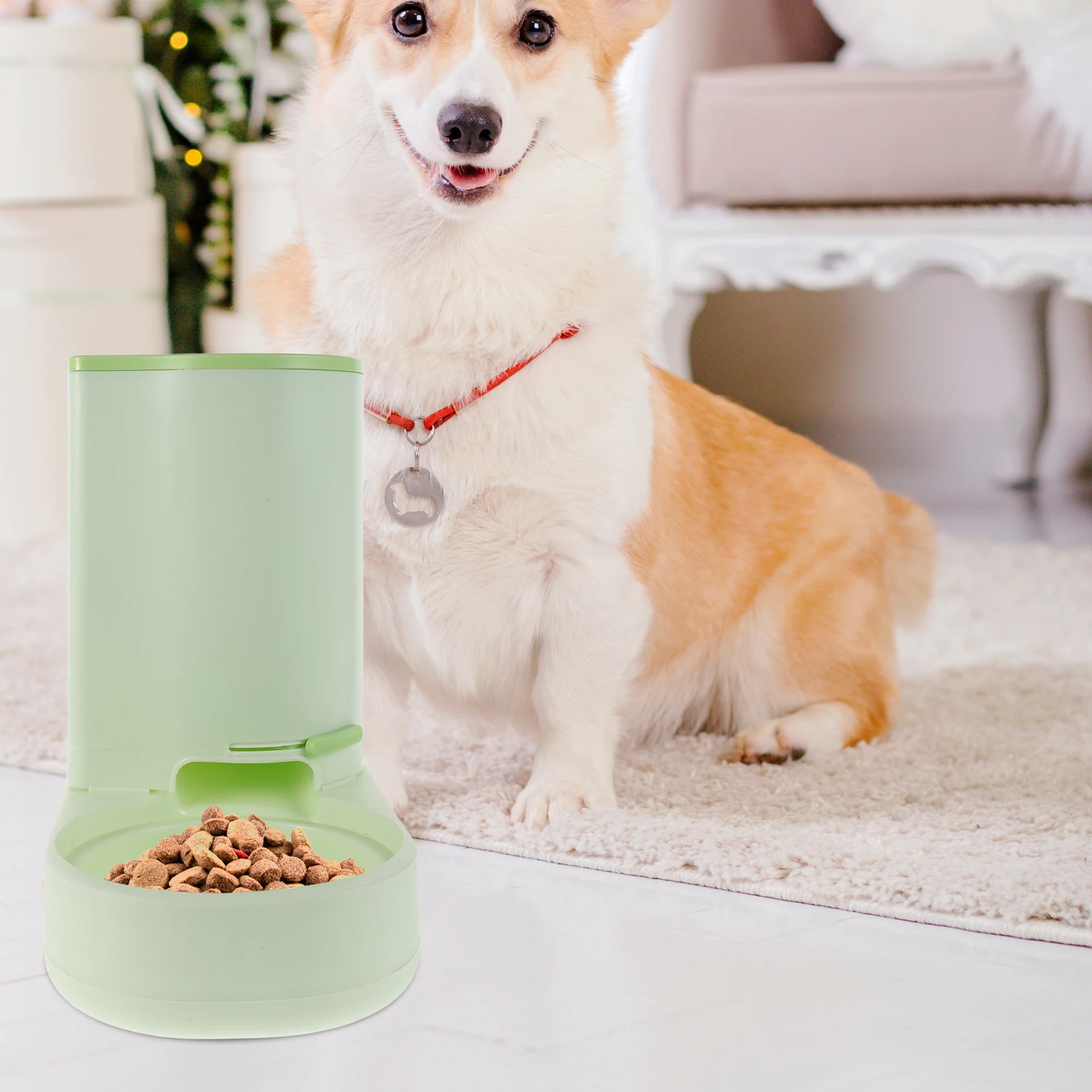 

1.5L Large Capacity Pet Water Fountain Cat Food Plate Non Spill Kitten Feeder Durable Dog Bowls Easy Color Antislip