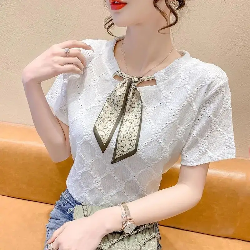 

Korean Sle Square Collar Velvet Patchwork Fake Two-Piece irt Women's Summer New Vintage Sweet Bubble Sve Top