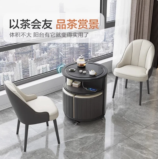 Movable   table Household table Fire stone Kung Fu tea table Simple small apartment multi-functional balcony tea cart