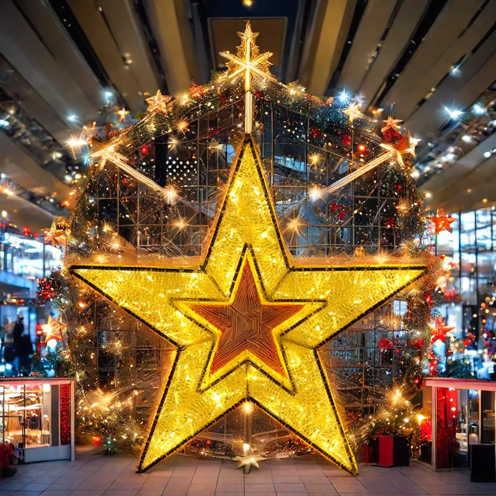 

Christmas Large Shooting Star Motif Lights Decoration 2d Star Group Lighting Outdoor holiday shopping malls displays decoration