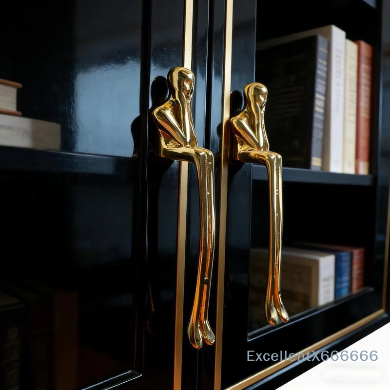 Nordic Modern Humanoid Door Handles Creative Long Drawer Pulls Smooth Surface for Kitchen Cabinet Closet DIY Home Improvement