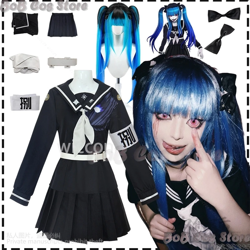 

Darumi Amemiya Cosplay The Hundred Game Line Black Clothes JK School Lolita Dress Gothic Horror Halloween Carnival Customized