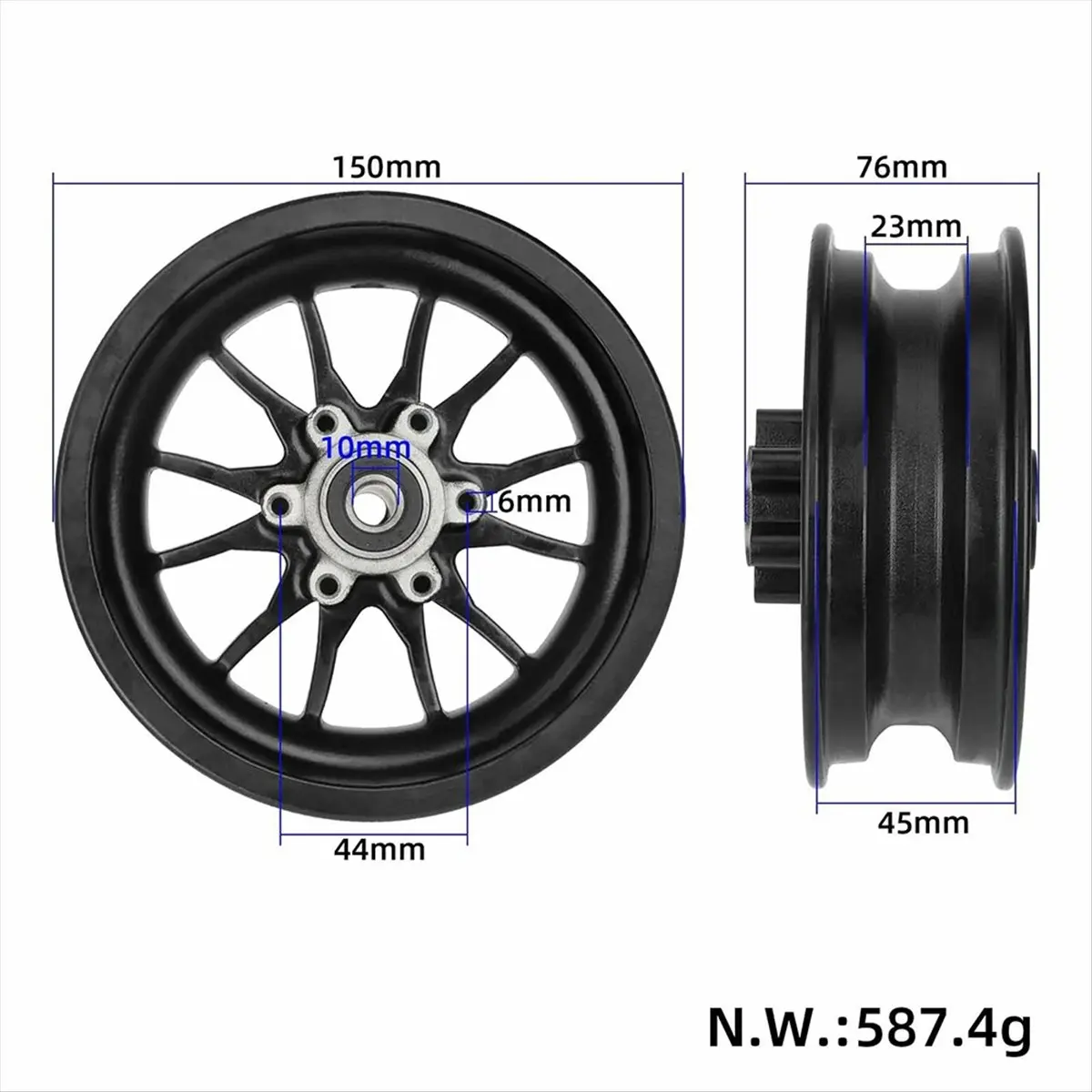 

Attractive- Front Wheel Hub for KUGOO KIRIN KuKirin G2 Pro DB Electric Scooter Accessories Wheel Hub