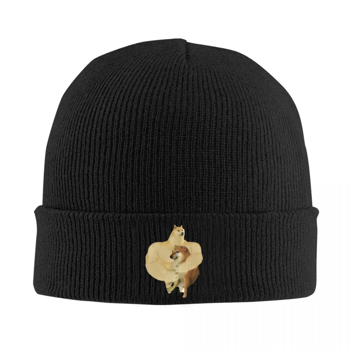 Doge Shiba Inu Memes Warm Knitted Cap Hip Hop Bonnet Hat Autumn Winter Outdoor Beanies Hats for Unisex Adult