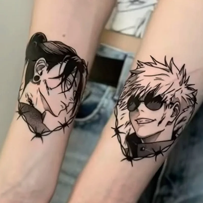 

Anime Jujutsu Kaisen Herbal Juice Temporary Tattoos Thorn Love Cartoon Body Art Waterproof Long-Lasting Fake Tattoo Sticker
