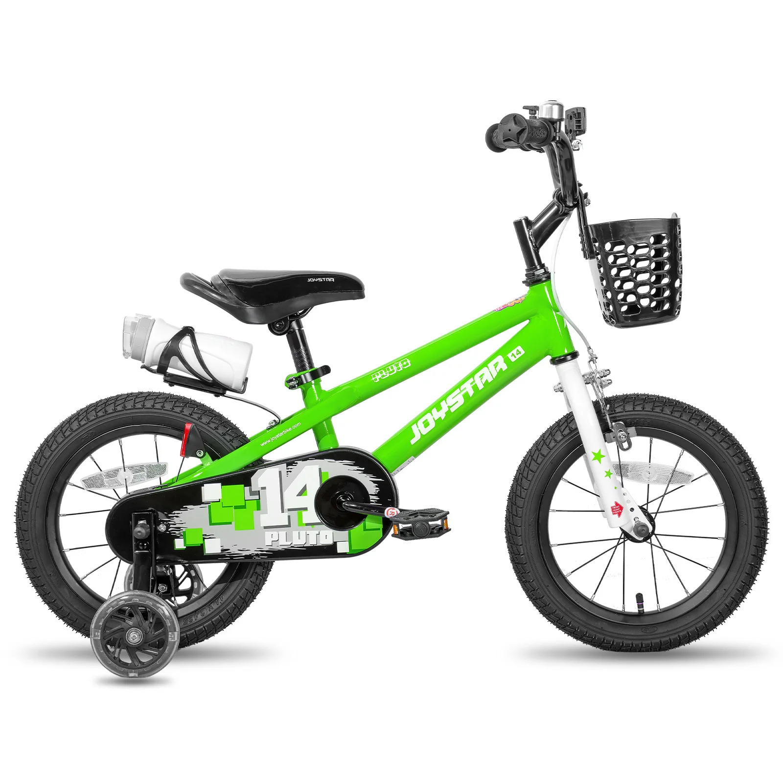 JOYSTAR 12 14 16 18 20 Inch Kinderfiets met Verlichte Steunwielen, Bidonhouder, Kinderfiets voor Jongens en Meisjes