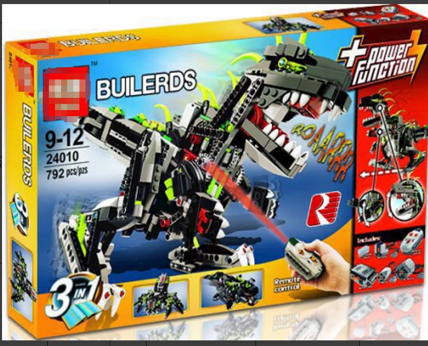 

792 шт. Monster Dino 24010 3-в-1 серия строительных блоков Сборка кирпичей 4958 для детей и мальчиков