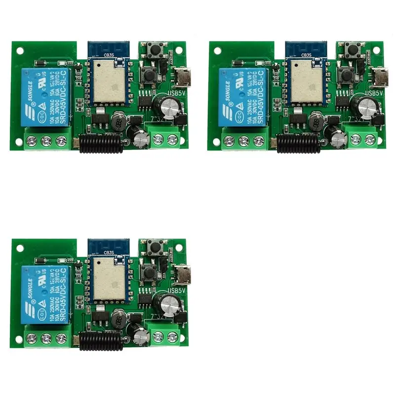 

ABIJ-3X Tuya WIFI Smart Switch Controller Gate Garage Door Opener 1CH 7-32V Timerinching Self-Locking Relay Module