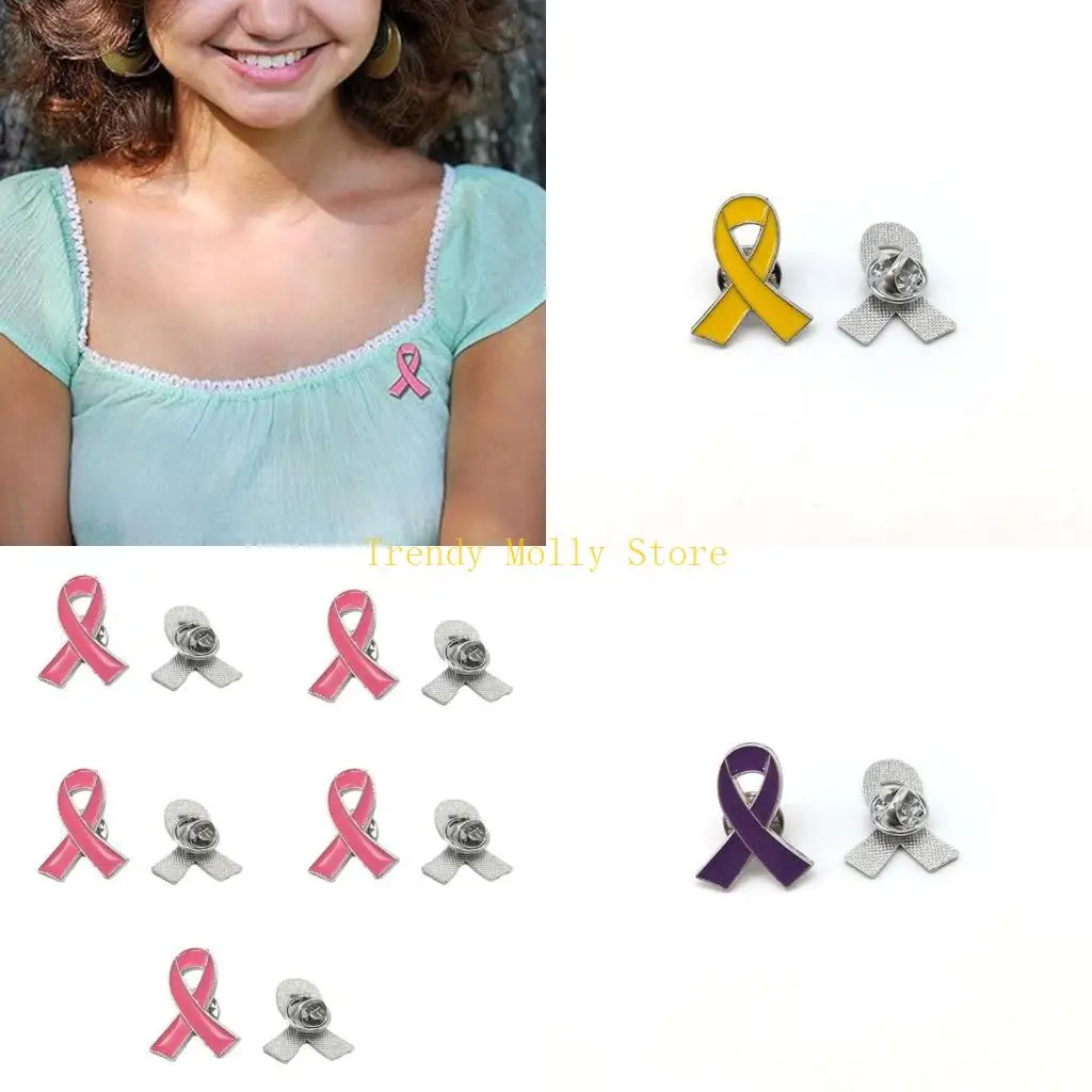 N5KB – broche en ruban rose, épingle à revers officielle pour sensibilisation du sein, pour événement social