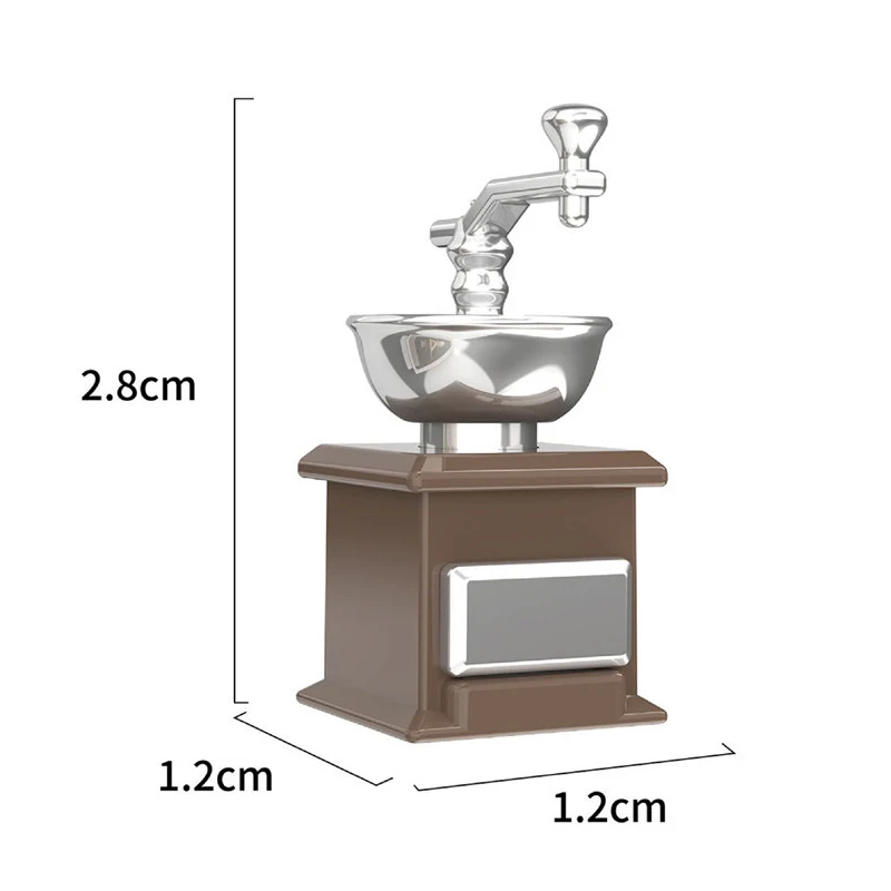 Miniaturowy ręczny młynek do kawy w kształcie kostki, model mikro-sceny, zabawki rodzinne, prezent dla dziewczynki, akcesoria do domku dla lalek.
