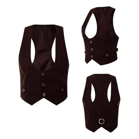Женский жилет из полиэстера Dark Brown, Black
