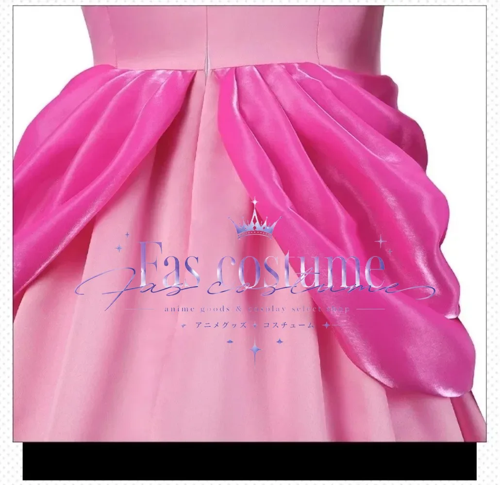 Princess Peach Cosplay Costume Super Bros Costume Pink Lolita Princess Dress Crown Earrings Gloves Halloween Christmas Girl Gift view 2