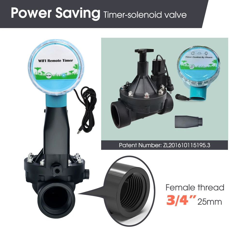 WIfi/Bluetooth Compatible Solenoid Valve Water Timer for Garden Automatic Irrigation Sprinkler Smart Life App Remote Controller image 3