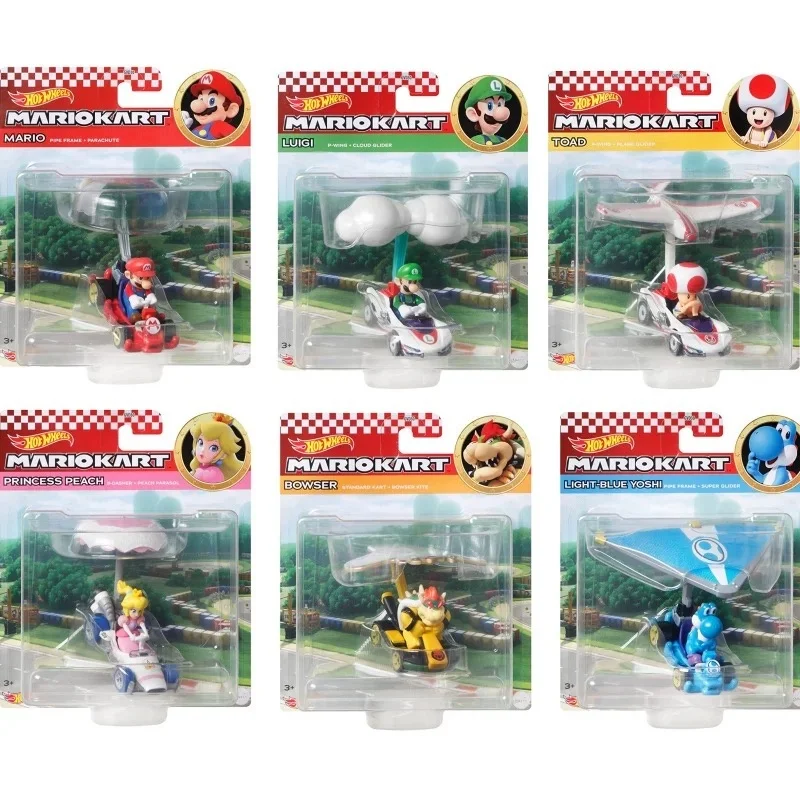 

Новая продажа оригинальных Hot Wheels Premium Super Mario Kart 1/64 Миниатюрный автомобиль Mario Bros Hotwheels Мини-модель автомобиля Тележка с горячими колесами