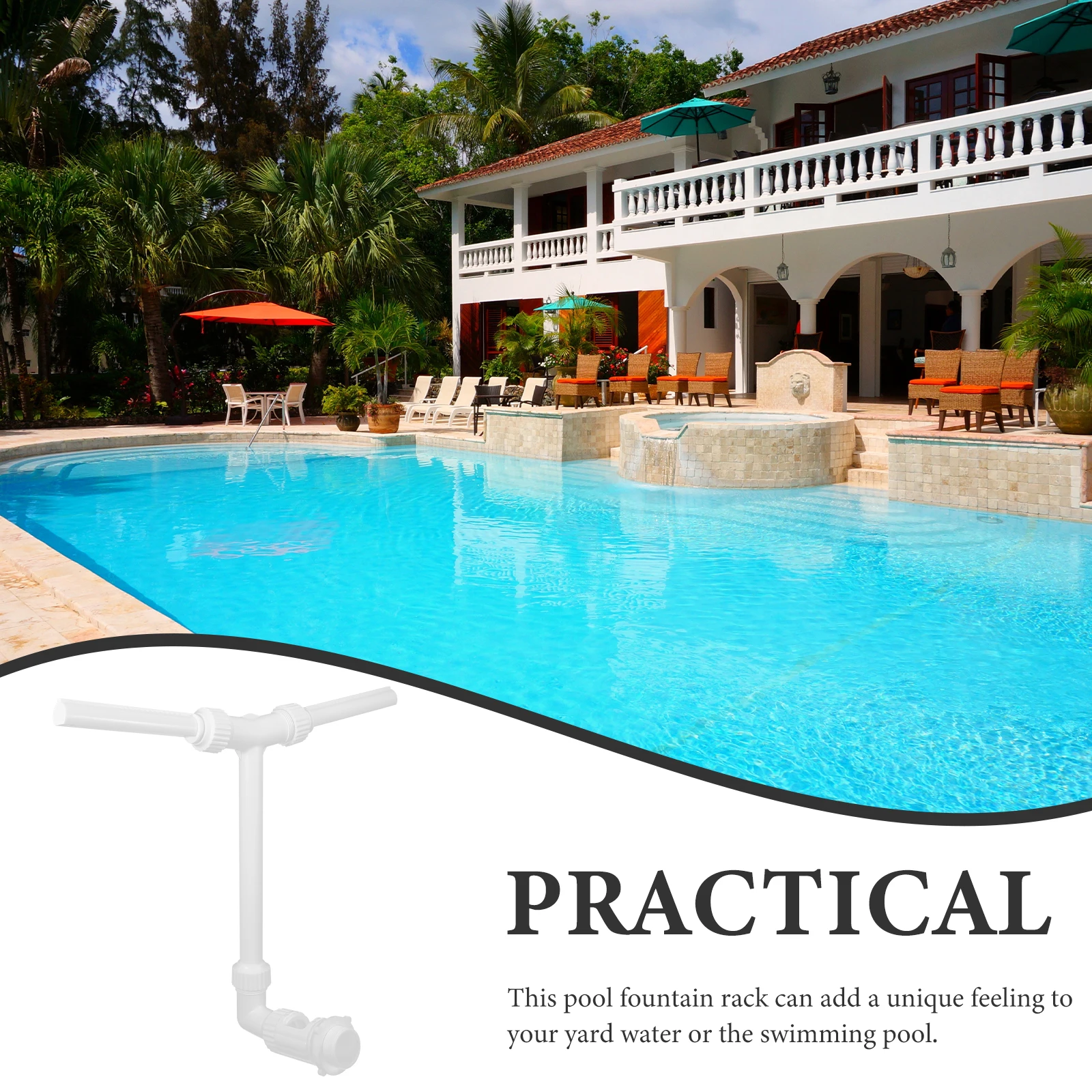

Swimming Pool Fountain Rack Plastic Pipe Holders Double Head Tube Decoration Accessories Pools Adjustable Tubes Water Features