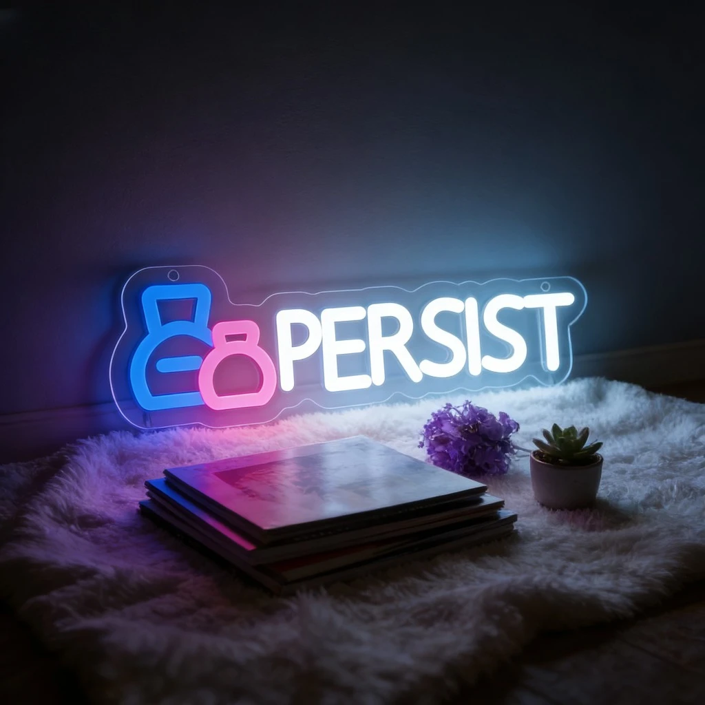 

Светодиодная неоновая вывеска Dumbbell PERSIST с USB-питанием и регулировкой яркости для игровой комнаты, спальни, бара, гостиной, подарок на день рождения, декор для стен