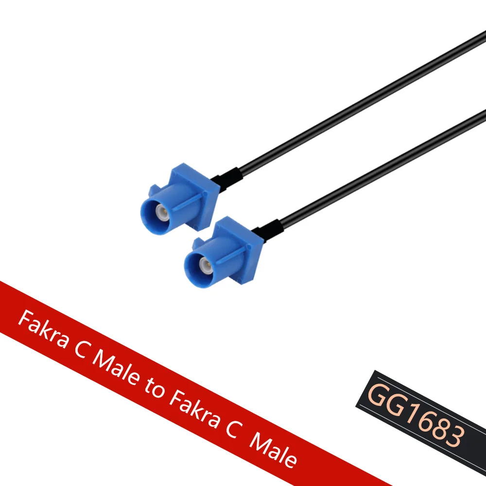 1PC RG174 Coaxial Pigtail สีฟ้า FAKRA C หญิงหญิง F/F Auto Navigation สำหรับจีพีเอสรถยนต์เสาอากาศสาย15ซม.30ซม.50ซม.