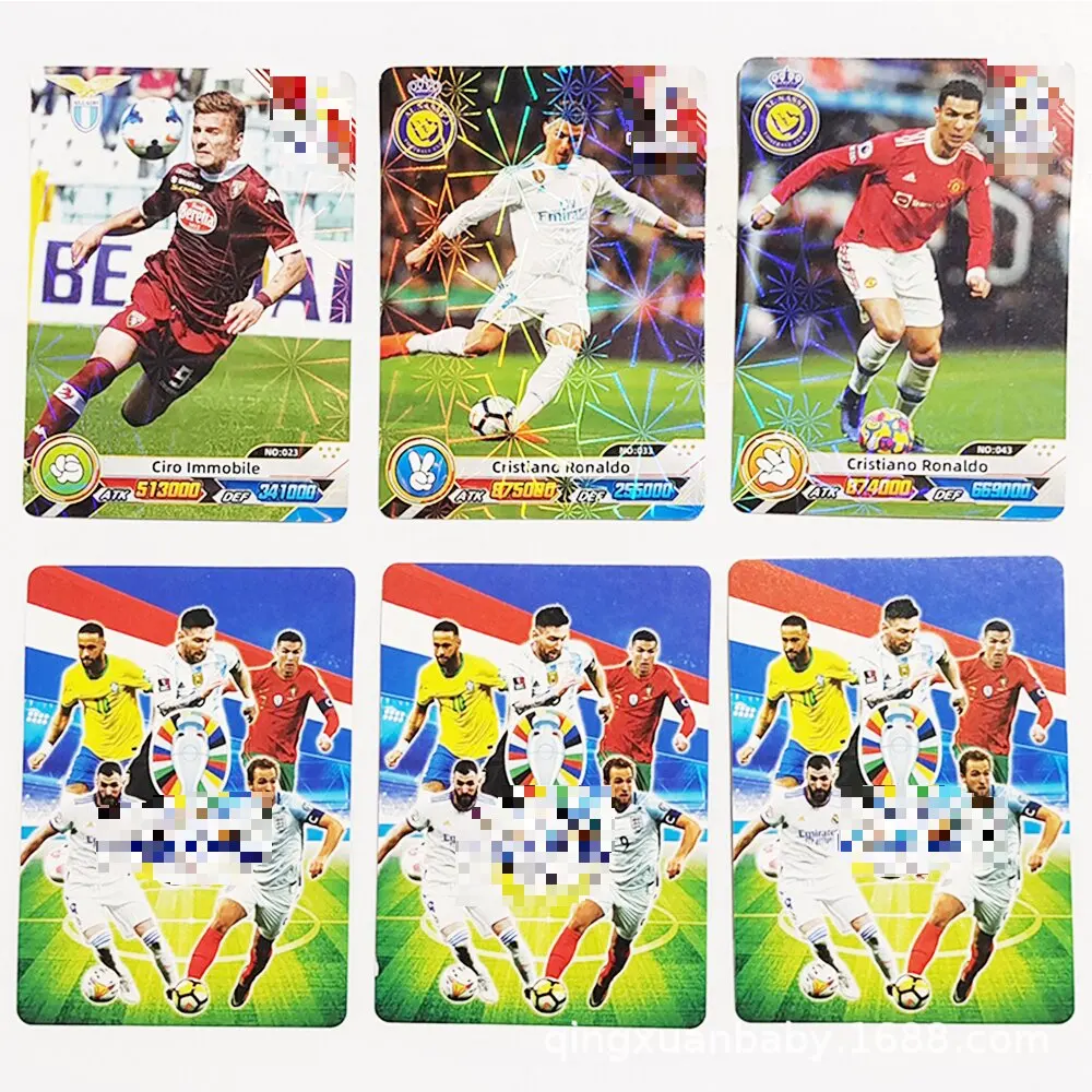 288/55pcs Football Card Stars World C Ronaldo, Mar Messi, Stars Flash Card Collection 3D Football Card Album